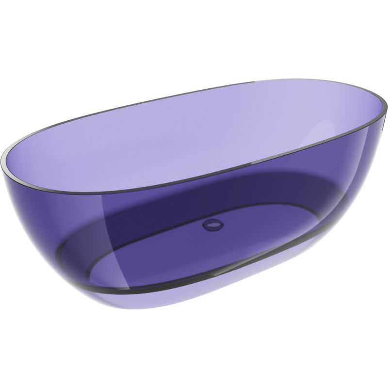 Mexen Pure тъмно шистово синьо свободностояща прозрачна вана 170 x 80 см, хромиран клапан - 58071708010