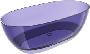 Mexen Pure тъмно шистово синьо свободностояща прозрачна вана 170 x 80 см, хромиран клапан - 58071708010