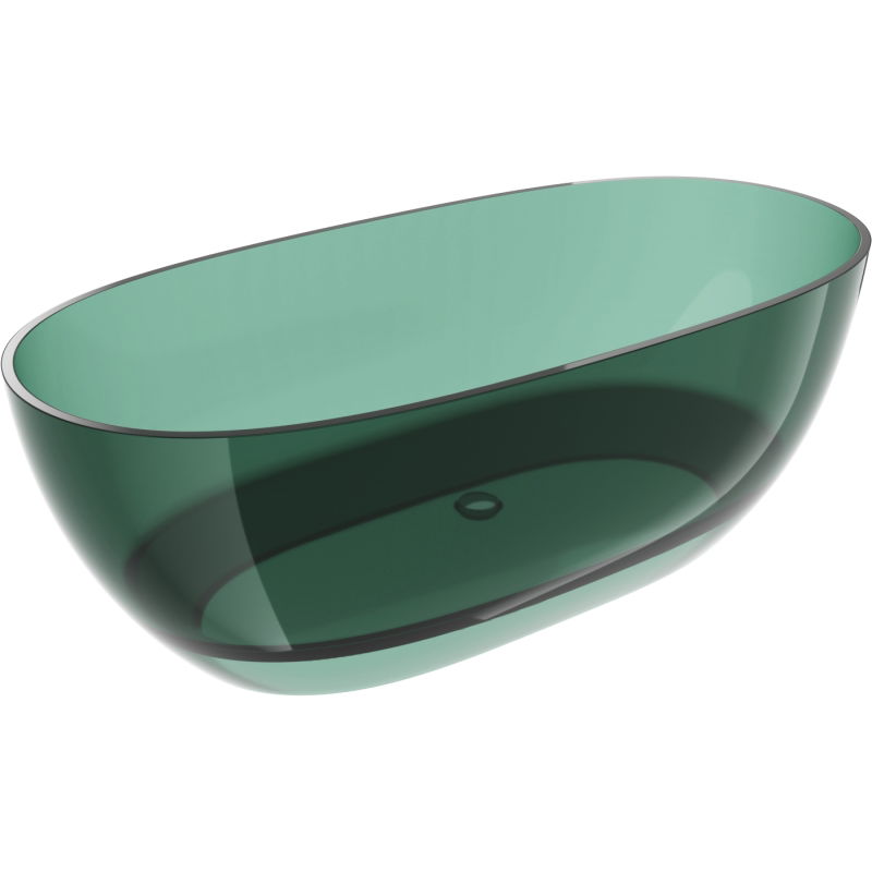 Mexen Pure teal свободно стояща прозрачна вана 170 x 80 cm, хромиран дренаж - 58071708011