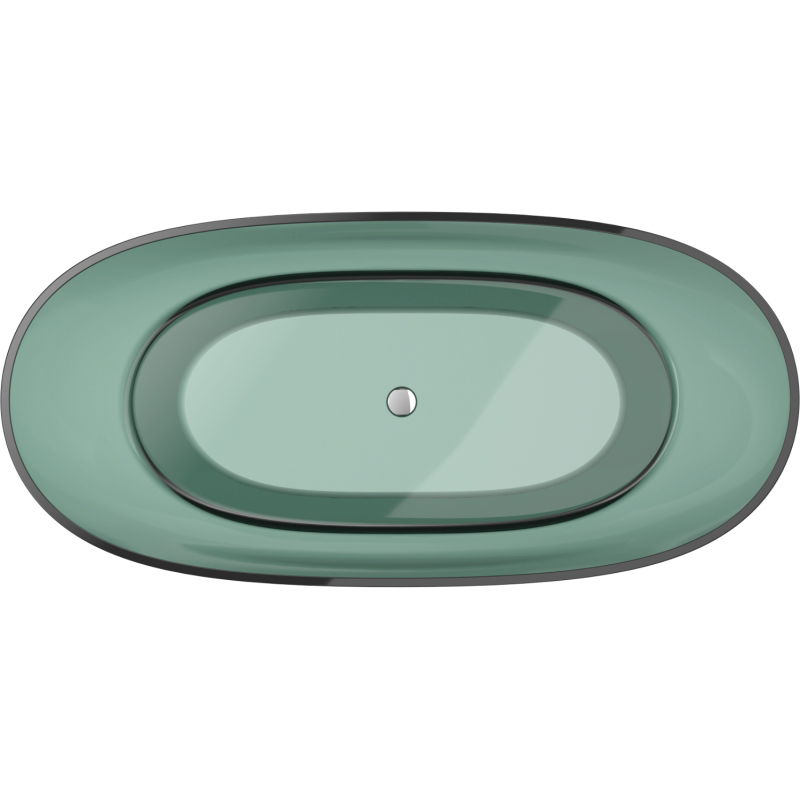 Mexen Pure teal свободно стояща прозрачна вана 170 x 80 cm, хромиран дренаж - 58071708011