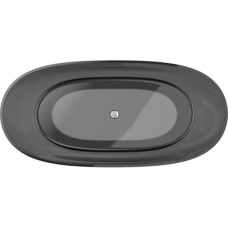 Mexen Pure черна свободностояща вана прозрачна 170 x 80 см, хромиран клапан - 58071708013