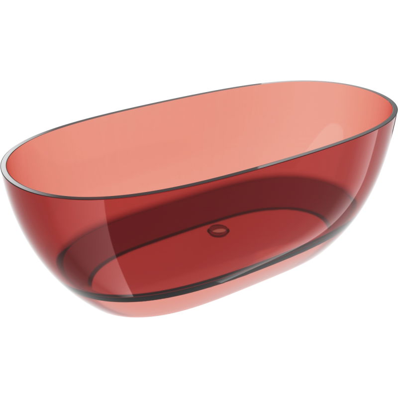 Mexen Pure розова свободностояща вана прозрачен 170 x 80 см, хром капачка - 58071708014