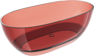 Mexen Pure розова свободностояща вана прозрачен 170 x 80 см, хром капачка - 58071708014