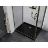 Mexen Apia плъзгаща се душ кабина 90 x 70 см, прозрачна, златиста + тава Flat,