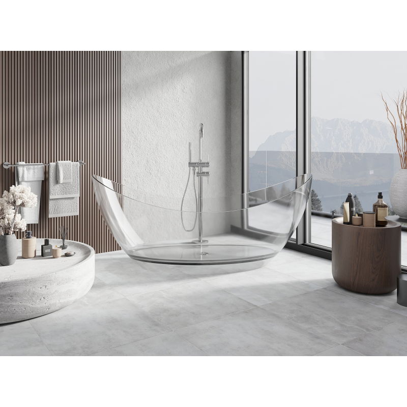 Mexen Vea clear wanna свободностояща прозрачна 180 x 80 cm, хром запушалка - 58091808008