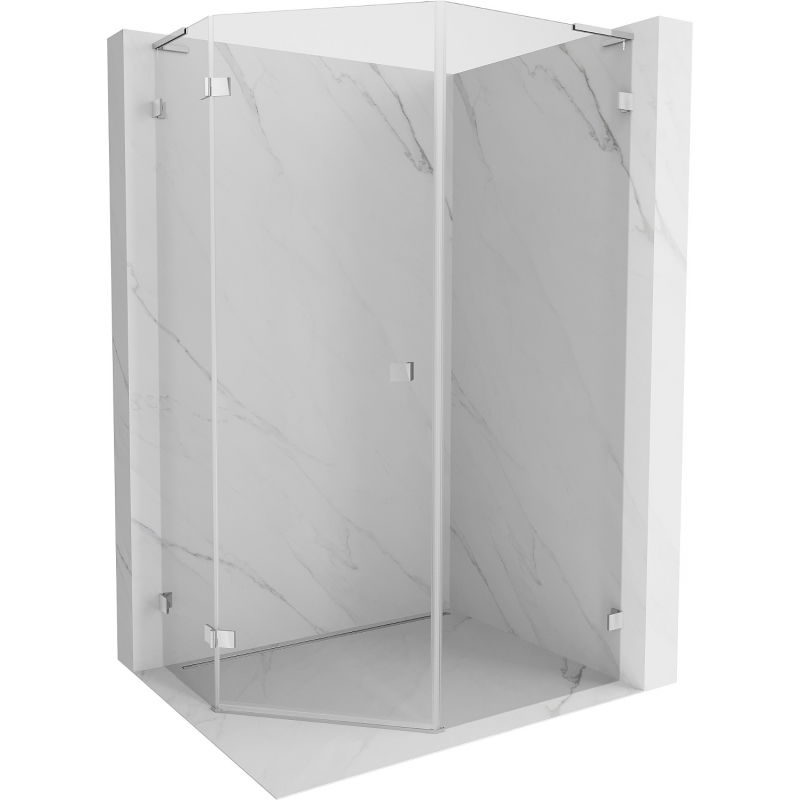 Mexen Lunar L петстенен душ кабина с врата, лява - 80 x 90 см, прозрачен, хром - 831L-080L-090P-01-00-L