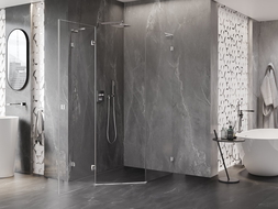 Mexen Lunar L петстенна душ кабина с врата, лява 90 x 100 см, прозрачна, хром - 831L-090L-100P-01-00-L