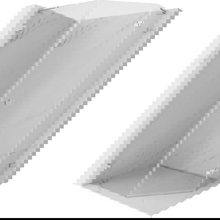 Mexen Lunar L петостенна душ кабина с десни врати 80 x 90 см, прозрачно, хром - 831L-080P-090L-01-00-P