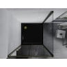 Mexen Apia плъзгаща се душкабина 90 x 90 см, прозрачна, златна + тава Flat, черна