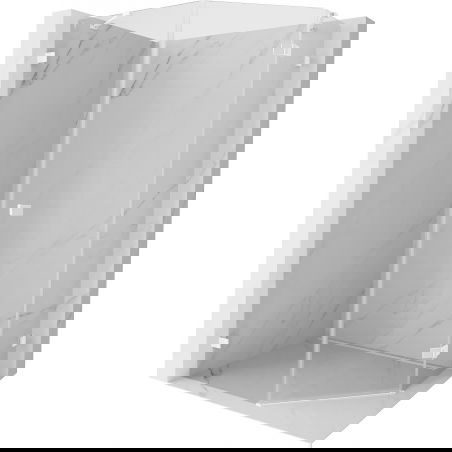 Mexen Lunar петстенна душ кабина с десни панти 80 x 90 cm, прозрачна, бяла - 831-080P-090L-20-00-P