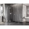 Mexen Lunar петоъгълна душ кабина с въртяща се лява врата 90 x 100 cm, прозрачна, бяла - 831-090L-100P-20-00-L