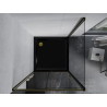 Mexen Apia плъзгаща се душ кабина 100 x 100 см, прозрачна, златна + корито Flat,