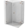 Mexen Lunar L петостранна душ кабина с десен отварящ се механизъм 80 x 90 cm, прозрачна, розово злато - 831L-080P-090L-60-00-P