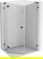 Mexen Lunar L петстенна душ кабина с отваряща се врата в ляво 80 x 100 см, прозрачна, черна - 831L-080L-100P-70-00-L