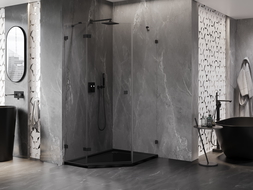Mexen Lunar петстранна душ кабина с отваряща се врата наляво 80 x 90 см,