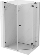 Mexen Lunar L петоъгълна душ кабина с панти, дясна 80 x 100 см, прозрачна, черна - 831L-080P-100L-70-00-P