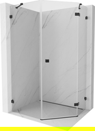 Mexen Lunar петоъгълна душ кабина с отваряща се дясна врата 80 x 100 см, прозрачна, черна - 831-080P-100L-70-00-P