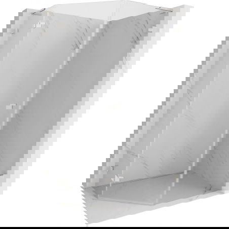 Mexen Lunar L петостенна душ-кабина лява 80 x 100 см, прозрачна, никел мат - 831L-080L-100P-97-00-L