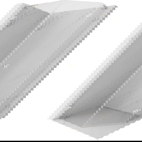 Mexen Lunar L петстенна душ кабина с отваряща се дясна врата 80x100 см, прозрачен, четкан никел - 831L-080P-100L-97-00-P