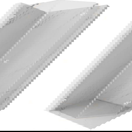 Mexen Lunar петостенна душ кабина с врата отдясно 90 x 100 cm, прозрачна, четкан никел - 831-090P-100L-97-00-P