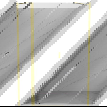 Mexen Mist врати за душ кабина, отварящи се, 150 см, прозрачни, златни - 8A4-150-001-50-00