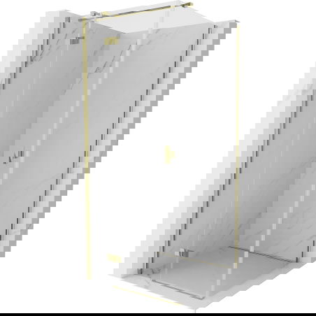 Mexen Mist-H T лява душ кабина с врата 75 x 75 cm, прозрачна, златна - 8A5T-075-075-50-00-L