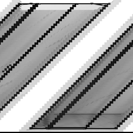 Mexen Mist врата за душ, обърната наляво 145 cm, черна рамка, черни - 8A4-145-001-70-70-L