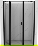 Mexen Mist отварящи се душ врати ляви 145 cm, черна рамка, черно - 8A4-145-001-70-70-L