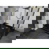 Сгъваема душ кабина Mexen Apia 140 x 80 см, прозрачна, златна + корито Flat, черно - 840-140-080-50-00-4070G