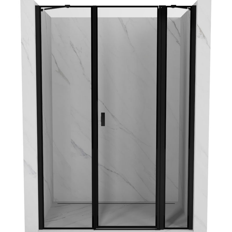 Mexen Mist врати за душовка, отваряеми надясно, 140 см, черна рамка, черни - 8A4-140-001-70-70-P