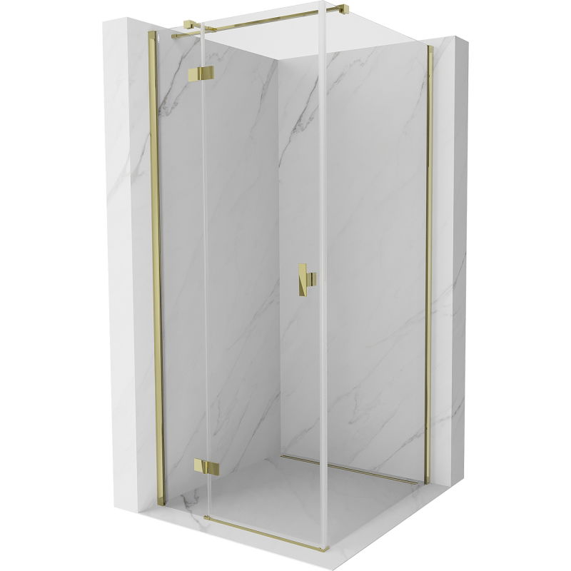 Mexen Mist H T Кабина за душ лява, врата 85 x 85 см, прозрачна, златна - 8A5T-085-085-50-00-L