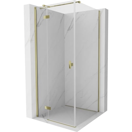 Mexen Mist H T Кабина за душ лява, врата 85 x 85 см, прозрачна, златна - 8A5T-085-085-50-00-L