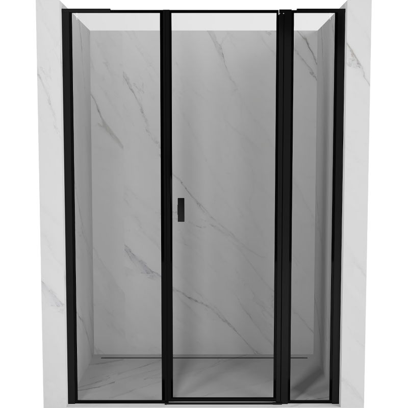 Mexen Mist L врати за душ кабина с отваряне навън, десни 155 см, черна рамка, черно - 8A4L-155-001-70-70-P