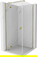 Mexen Mist H T сгъваема лява душ кабина 90 x 90 см, прозрачна, златна - 8A5T-090-090-50-00-L