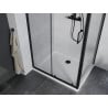Mexen Apia душ кабина с плъзгащи се врати 100 x 70 см, прозрачна, черна + Flat поддушник, бял- 840-100-070-70-00-4010B