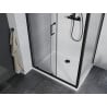 Mexen Apia душ кабина с плъзгащи се врати 100 x 70 см, прозрачна, черна + Flat поддушник, бял- 840-100-070-70-00-4010B