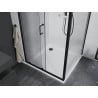 Mexen Apia плъзгаща се душ кабина 100 x 100 cm, прозрачна, черна + тава Flat, бяла - 840-100-100-70-00-4010B