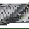 Mexen Apia душова кабина сгъваема 100 x 100 см, прозрачна, черна + под Shower Flat, бяла- 840-100-100-70-00-4010B