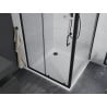 Mexen Apia плъзгаща се душ кабина 100 x 100 cm, прозрачна, черна + тава Flat, бяла - 840-100-100-70-00-4010B