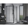 Mexen Apia плъзгаща се душ кабина 100 x 100 cm, прозрачна, черна + тава Flat, бяла - 840-100-100-70-00-4010B
