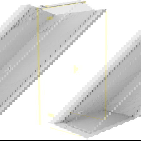 Mexen Mist-H T лява отваряема душ кабина 70 x 70 см, прозрачна, златиста матова - 8A5T-070-070-55-00-L