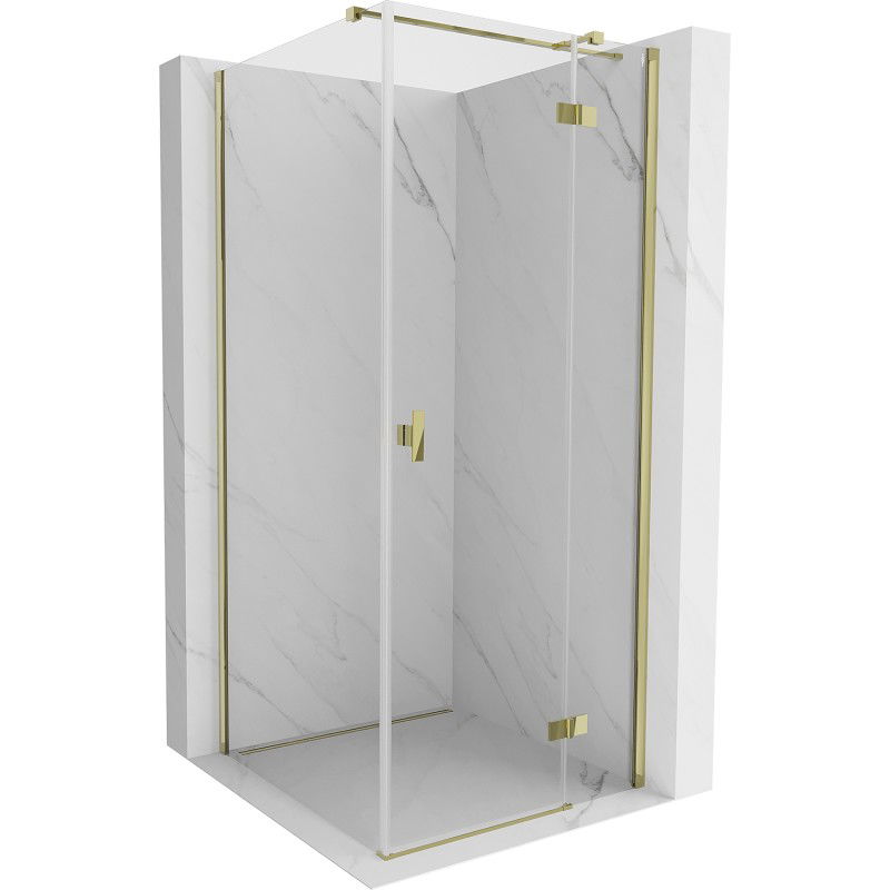 Mexen Mist H T душ кабина, отваряща се врата, дясна 70 x 70 см, прозрачна, златна - 8A5T-070-070-50-00-P