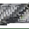 Mexen Apia душ кабина плъзгаща 140 x 100 см, прозрачна, черна + поднос Flat, бяла- 840-140-100-70-00-4010B