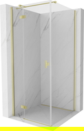 Мексен Mist H T душ кабина с врата наляво 90 x 90 см, прозрачна, златна четка - 8A5T-090-090-55-00-L