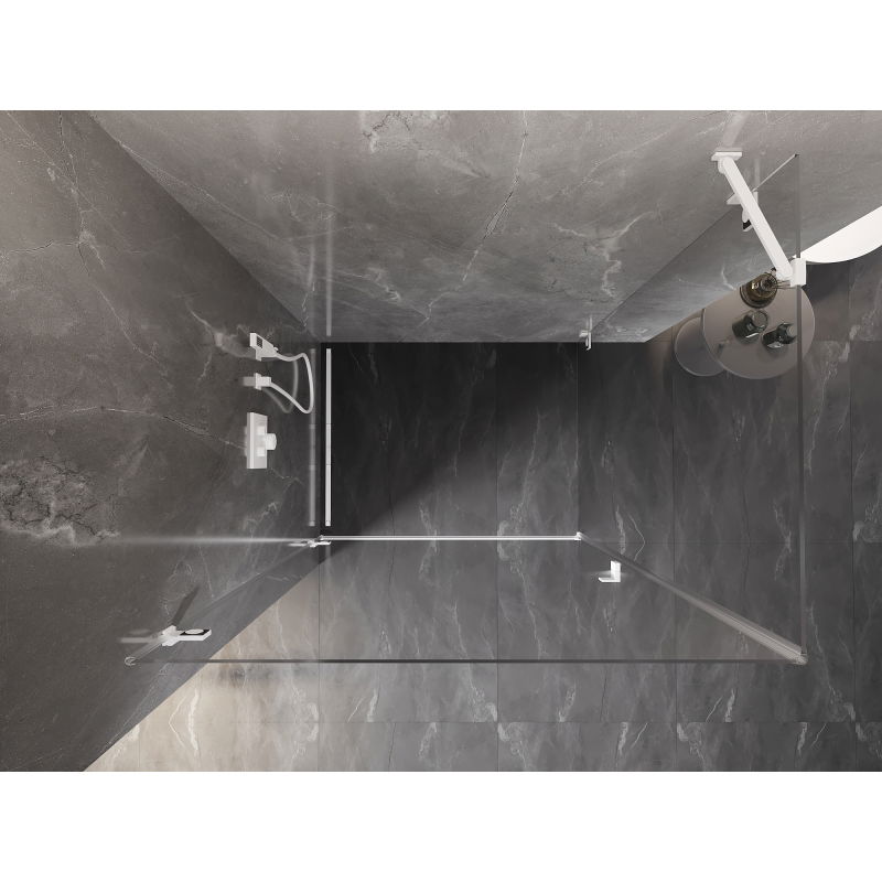 Mexen Lunar-B Душ кабина лява врата 85 x 80 см, прозрачно, бяла - 832-085-080-20-00-L