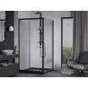 Mexen Apia плъзгаща се душ кабина 90 x 90 см, прозрачна, черна + корито Flat,