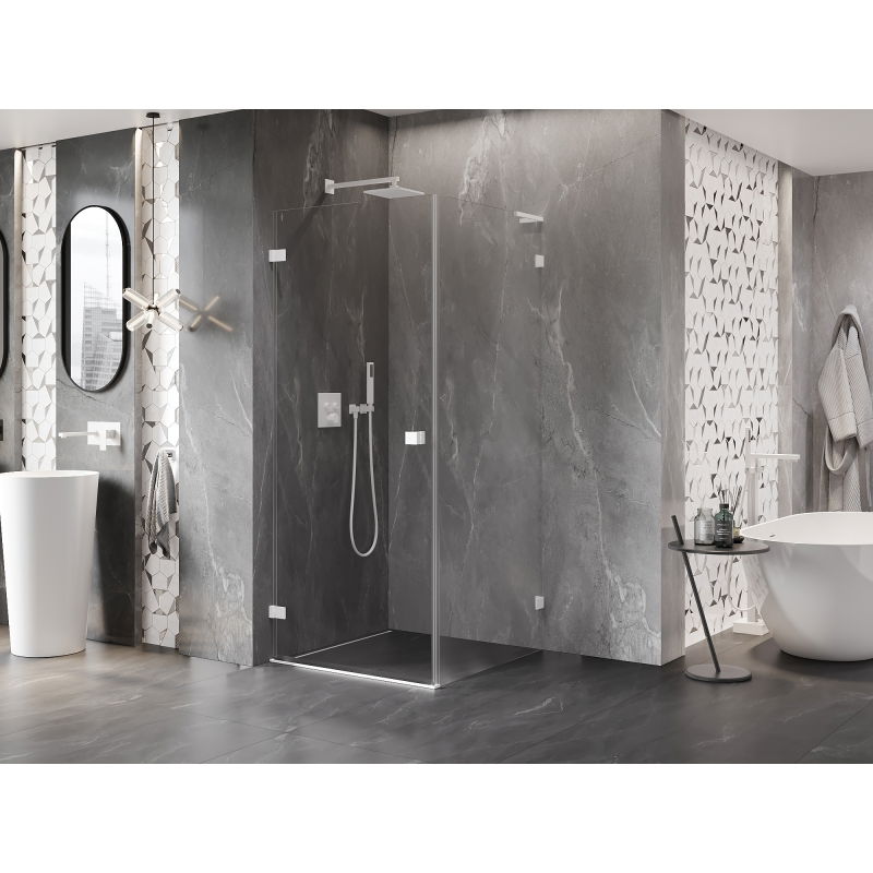 Mexen Lunar-B L кабина за душ лява врата 70 x 70 cm, прозрачно, бяло - 832L-070-070-20-00-L