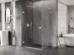 Mexen Lunar-B L душ кабина с отваряща се врата лява 90 x 70 см, прозрачна, бяла - 832L-090-070-20-00-L