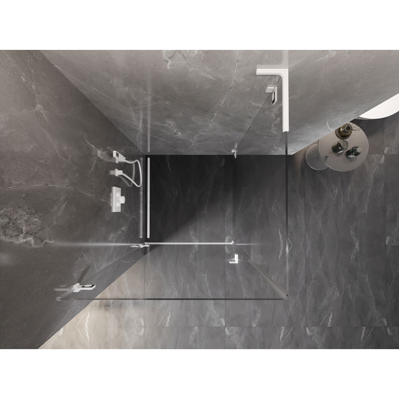 Mexen Lunar-B L душ кабина отваряща се наляво 80 х 80 см, прозрачна, бяла - 832L-080-080-20-00-L