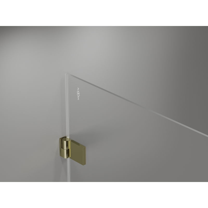 Mexen Lunar-B лява отваряема душ кабина 90 x 70 см, прозрачна, златна - 832-090-070-50-00-L